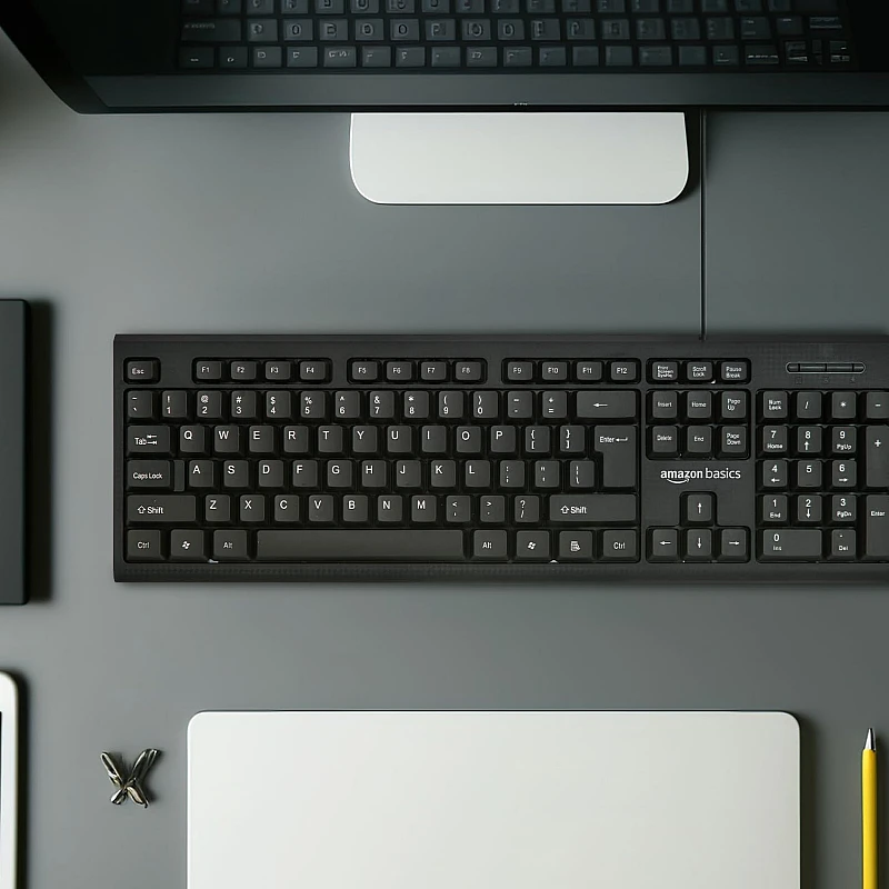 amazon basics Wired Multimedia Keyboard with 107 Keys, USB 2.0 Interface, for Gaming Pc, Computer, Laptop, Mac Black amazon basics Wired Multimedia Keyboard with 107 Keys, USB 2.0 Interface, for Gaming Pc, Computer, Laptop, Mac Black