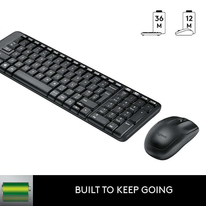 Logitech MK215 Wireless Keyboard and Mouse Combo for Windows, 2.4 GHz Wireless Black Logitech MK215 Wireless Keyboard and Mouse Combo for Windows, 2.4 GHz Wireless Black