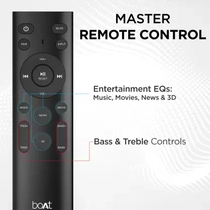 boAt Aavante Bar Thump with Wired Subwoofer, RMS 200 W Bluetooth Soundbar (Carbon Black, 2.1 Channel) boAt Aavante Bar Thump with Wired Subwoofer, RMS 200 W Bluetooth Soundbar (Carbon Black, 2.1 Channel)