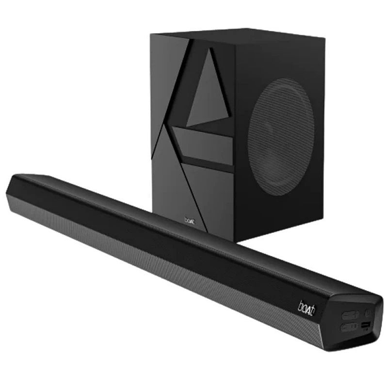 boAt Aavante Bar Quake with 2.1 Channel with Wired Subwoofer, 200W RMS boAt Signature Sound (Midnight Black) boAt Aavante Bar Quake with 2.1 Channel with Wired Subwoofer, 200W RMS boAt Signature Sound (Midnight Black)