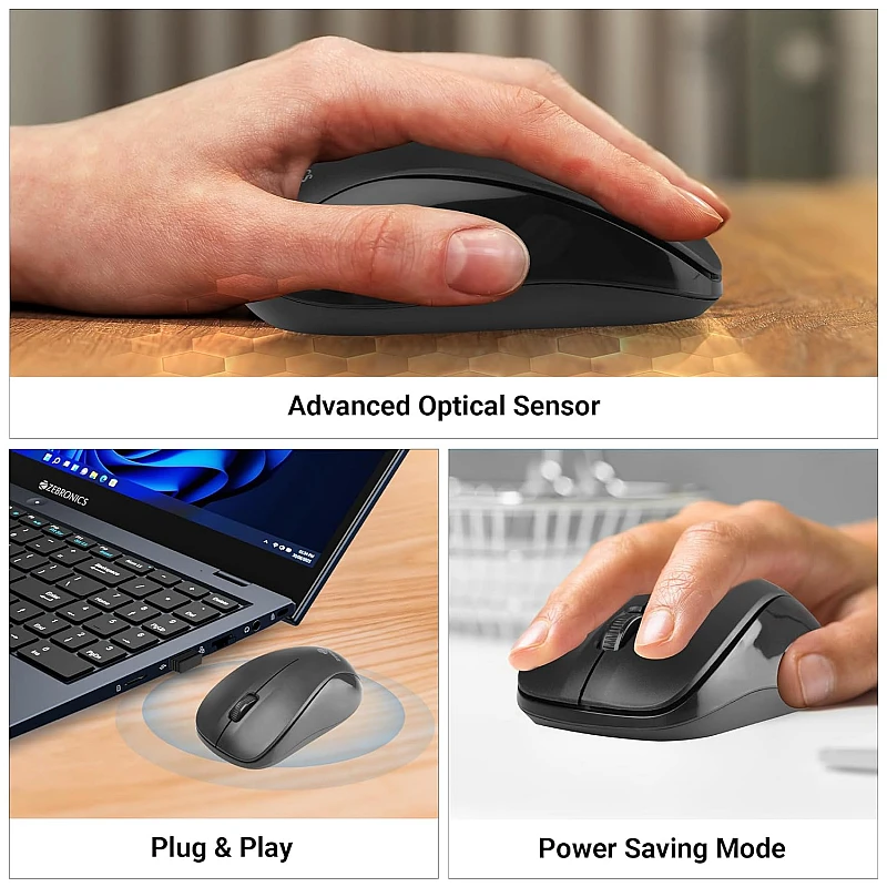 Zebronics Zeb-Companion 107 Wireless Keyboard and Mouse Combo with Nano Receiver Zebronics Zeb-Companion 107 Wireless Keyboard and Mouse Combo with Nano Receiver