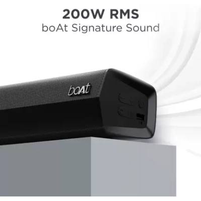 boAt Aavante Bar Thump with Wired Subwoofer, RMS 200 W Bluetooth Soundbar (Carbon Black, 2.1 Channel) boAt Aavante Bar Thump with Wired Subwoofer, RMS 200 W Bluetooth Soundbar (Carbon Black, 2.1 Channel)