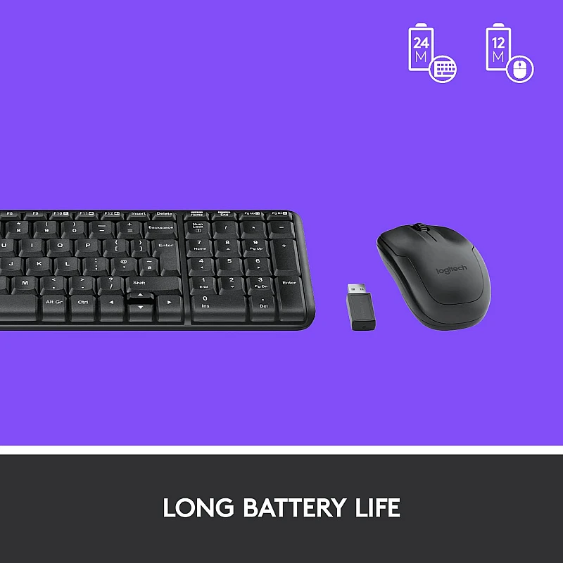Logitech MK215 Wireless Keyboard and Mouse Combo for Windows, 2.4 GHz Wireless Black Logitech MK215 Wireless Keyboard and Mouse Combo for Windows, 2.4 GHz Wireless Black