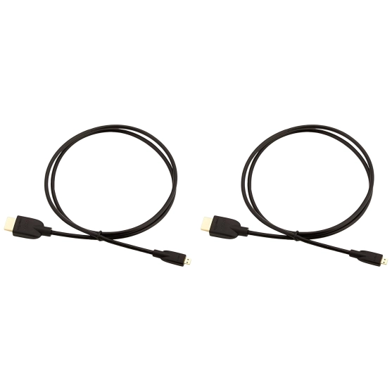 amazon basics Hl-007331 High-Speed Micro-Hdmi (Not Micro-Usb) To Hdmi Cable - 3 Feet (2-Pack) (Latest Standard)  Black