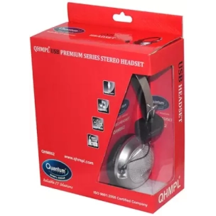 Quantum USB Headphone with Mic (Silver/Black)