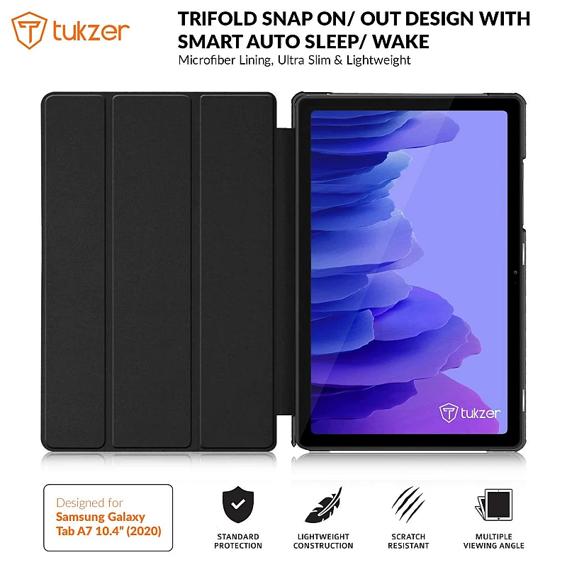 Tukzer Case Cover for Samsung Galaxy Tab A7 10.4"Ultra Slim Microfibre Lining, Lightweight Hard Back Trifold Smart Stand Flip Folio Tukzer Case Cover for Samsung Galaxy Tab A7 10.4"Ultra Slim Microfibre Lining, Lightweight Hard Back Trifold Smart Stand Flip Folio