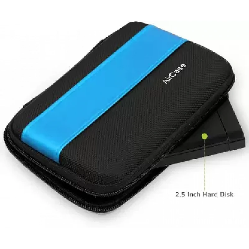 AirCase External Hard Drive Case for 2.5-Inch Hard Drive Black Blue AirCase External Hard Drive Case for 2.5-Inch Hard Drive Black Blue