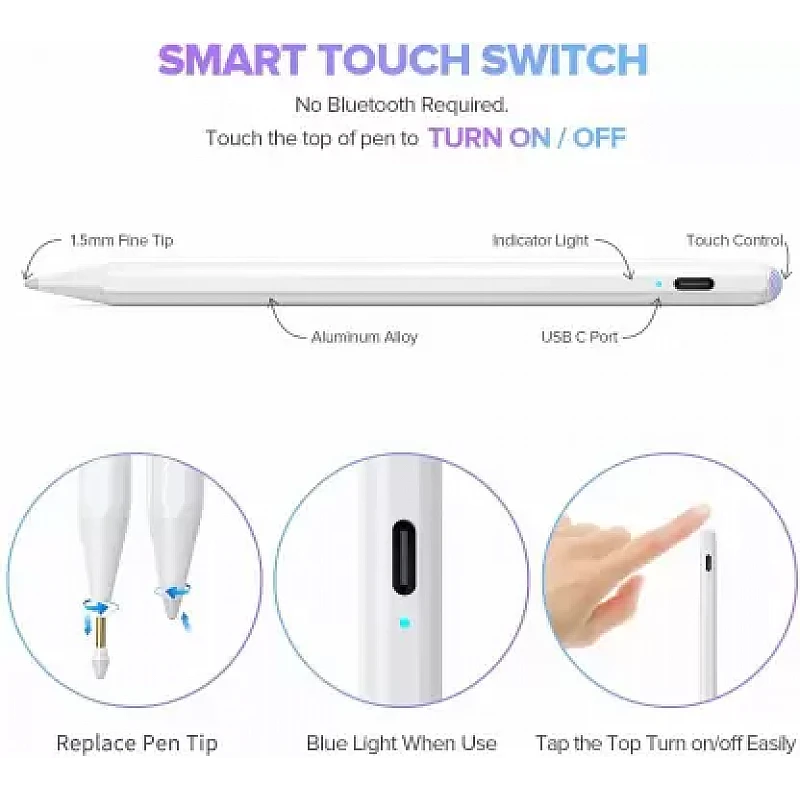 ABOUTTHEFIT ATF Active Stylus Pen with Palm Rejection High Precise iPad Pencil for iPad ABOUTTHEFIT ATF Active Stylus Pen with Palm Rejection High Precise iPad Pencil for iPad