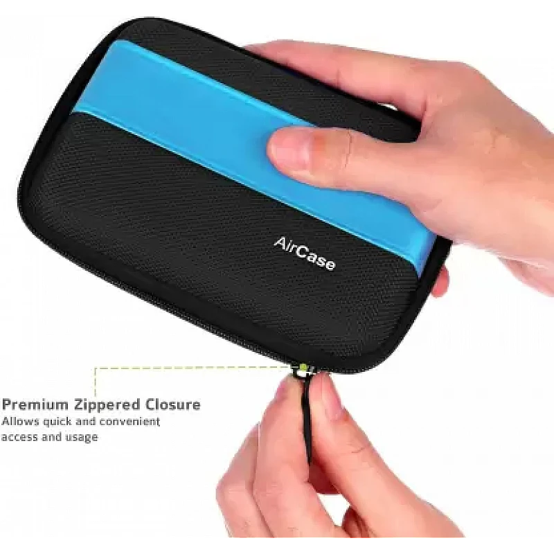 AirCase External Hard Drive Case for 2.5-Inch Hard Drive Black Blue AirCase External Hard Drive Case for 2.5-Inch Hard Drive Black Blue