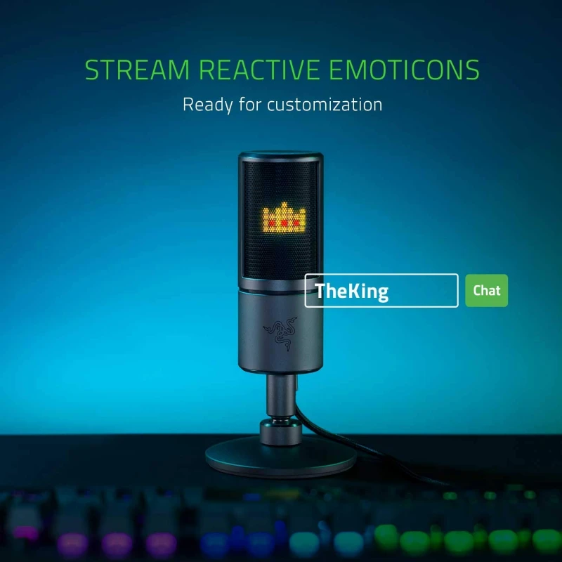 Razer Seiren Emote Streaming Microphone 8-Bit Emoticon LED Display Razer Seiren Emote Streaming Microphone 8-Bit Emoticon LED Display
