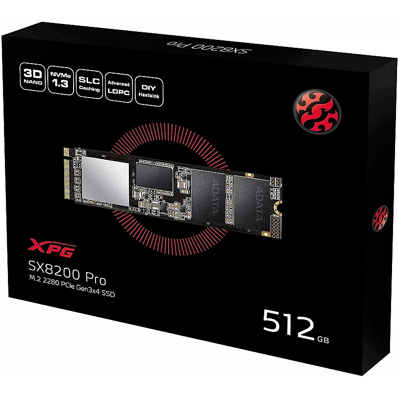 Adata XPG SX8200 Pro 3D NAND 512GB Solid State Drive Adata XPG SX8200 Pro 3D NAND 512GB Solid State Drive