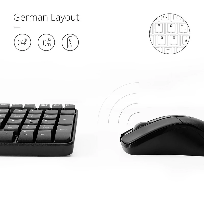 Rapoo X1800 Wireless Keyboard and Mouse Combo (Black) Rapoo X1800 Wireless Keyboard and Mouse Combo (Black)