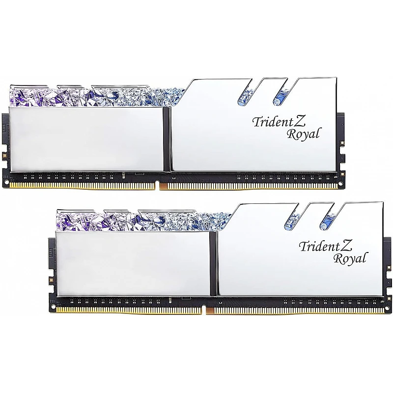 G.Skill 16GB DDR4 Trident Z Royal Silver 3200Mhz PC4-25600 CL16 1.35V Dual Channel Kit (2x8GB) G.Skill 16GB DDR4 Trident Z Royal Silver 3200Mhz PC4-25600 CL16 1.35V Dual Channel Kit (2x8GB)