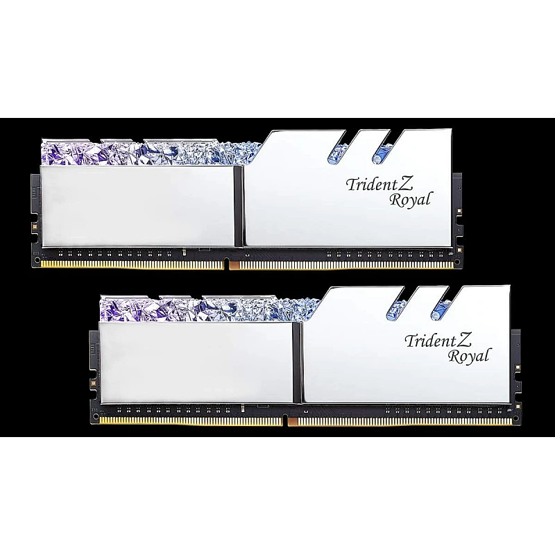 G.Skill 16GB DDR4 Trident Z Royal Silver 3200Mhz PC4-25600 CL16 1.35V Dual Channel Kit (2x8GB) G.Skill 16GB DDR4 Trident Z Royal Silver 3200Mhz PC4-25600 CL16 1.35V Dual Channel Kit (2x8GB)