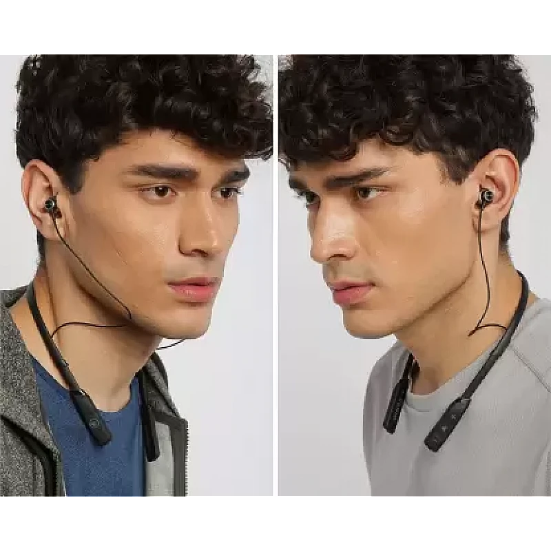 Wings Infinity Latest Bluetooth Wireless Neckband Earphones Headphones with Voice Assistant Black