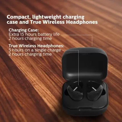 PHILIPS Upbeat TAT4205 Truly Wireless Bluetooth In Ear Earbuds with Mic (Black) PHILIPS Upbeat TAT4205 Truly Wireless Bluetooth In Ear Earbuds with Mic (Black)