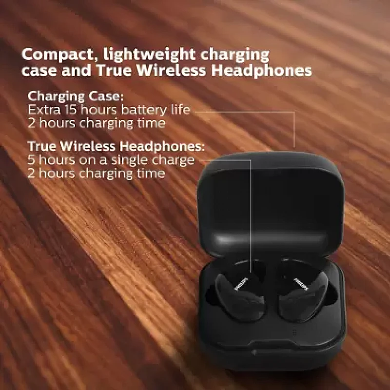 PHILIPS Upbeat TAT4205 Truly Wireless Bluetooth In Ear Earbuds with Mic (Black) PHILIPS Upbeat TAT4205 Truly Wireless Bluetooth In Ear Earbuds with Mic (Black)