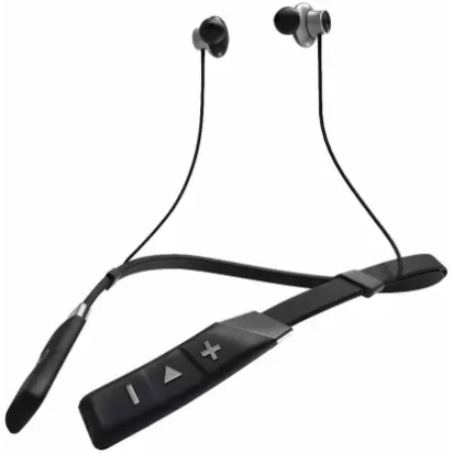 Wings Infinity Latest Bluetooth Wireless Neckband Earphones Headphones with Voice Assistant Black