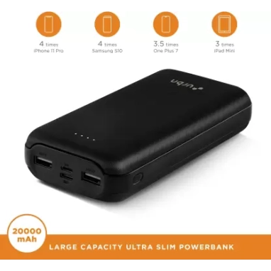URBN 20000mAh Li-Polymer Ultra Compact Type-C Power Bank with 12W Fast Charge, Type C and Micro Input (Black) URBN 20000mAh Li-Polymer Ultra Compact Type-C Power Bank with 12W Fast Charge, Type C and Micro Input (Black)