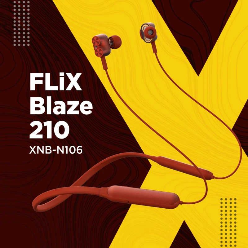 FLiX (Beetel) Blaze 210 Wireless BT v5.0 InEar Neckband with inbuilt Mic (Red) FLiX (Beetel) Blaze 210 Wireless BT v5.0 InEar Neckband with inbuilt Mic (Red)