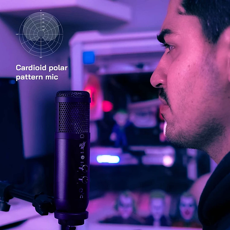 Redgear Shadow Vox Gaming Microphone with RGB Lighting, Adjustable Tripod and Echo and gain Control Redgear Shadow Vox Gaming Microphone with RGB Lighting, Adjustable Tripod and Echo and gain Control
