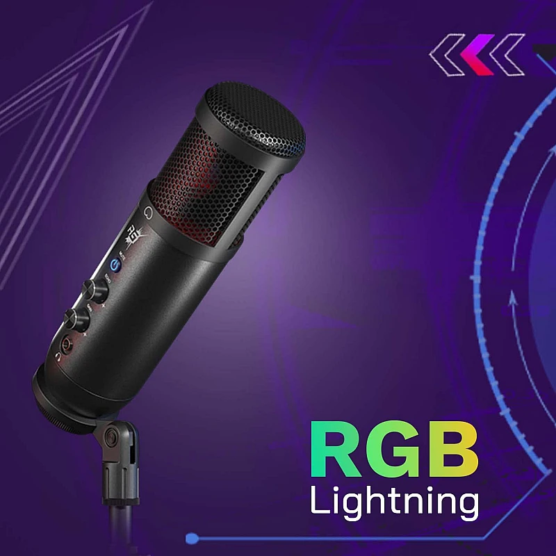 Redgear Shadow Vox Gaming Microphone with RGB Lighting, Adjustable Tripod and Echo and gain Control Redgear Shadow Vox Gaming Microphone with RGB Lighting, Adjustable Tripod and Echo and gain Control