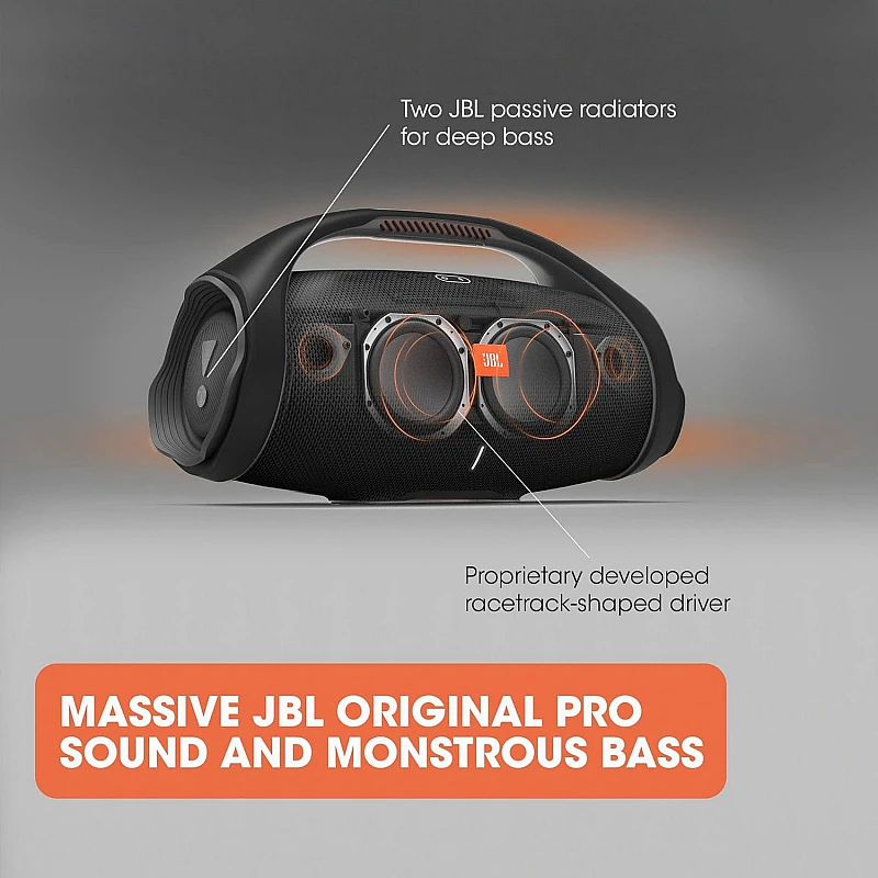 JBL Boombox, Wireless Portable Bluetooth Speaker with Massive 24Hrs Playtime, Monstrous Sound JBL Boombox, Wireless Portable Bluetooth Speaker with Massive 24Hrs Playtime, Monstrous Sound