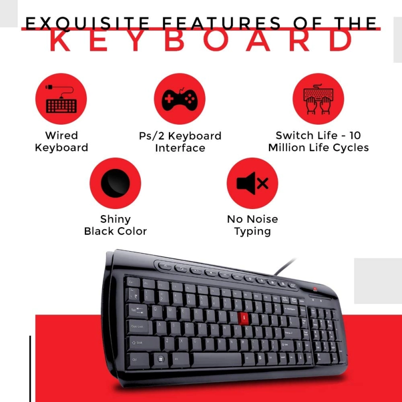 iBall Shiny MM V2.0 Style36 Wired Desktop USB Keyboard Mouse Combo (Black) iBall Shiny MM V2.0 Style36 Wired Desktop USB Keyboard Mouse Combo (Black)