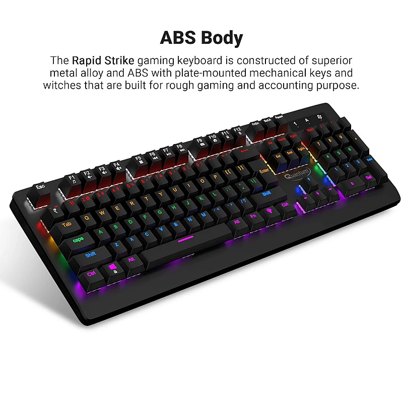 Quantum QHM9800 Rapid Strike Mechanical Gaming Multimedia Wired Keyboard Quantum QHM9800 Rapid Strike Mechanical Gaming Multimedia Wired Keyboard