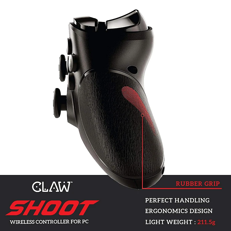 Claw shoot wireless 2.4ghz usb gamepad controller for pc supports windows xp/7/8/10 with rubberized textured grip and dual vibration motors Claw shoot wireless 2.4ghz usb gamepad controller for pc supports windows xp/7/8/10 with rubberized textured grip and dual vibration motors
