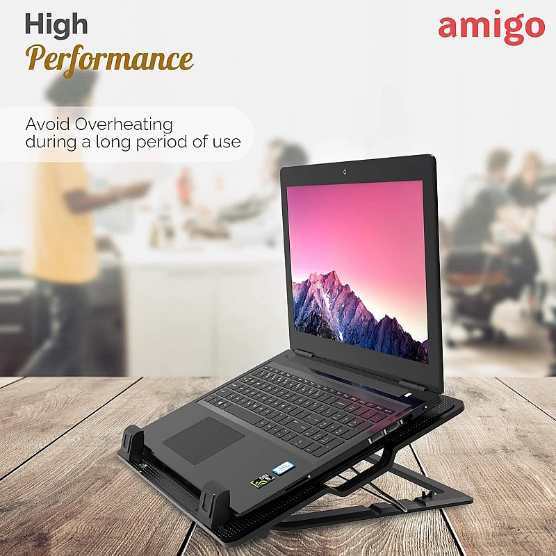 Amigo Nedis Portable Cooler Notebook Stand | Laptop Riser |with Adjustable Height Angle Amigo Nedis Portable Cooler Notebook Stand | Laptop Riser |with Adjustable Height Angle