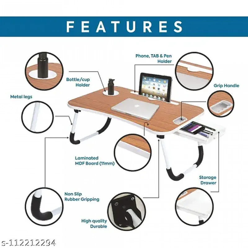 Callas Multipurpose Foldable Laptop Table with Cup Holder Study Table and Bed Table Callas Multipurpose Foldable Laptop Table with Cup Holder Study Table and Bed Table
