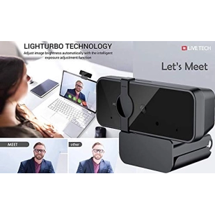 Live Tech Meet Webcam with Digital Microphone, Plug and Play USB Streaming Camera 