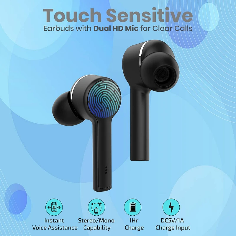 pTron Bassbuds Lite V2 In-Ear True Wireless Bluetooth 5.0 Headphones with HiFi Deep Bass pTron Bassbuds Lite V2 In-Ear True Wireless Bluetooth 5.0 Headphones with HiFi Deep Bass