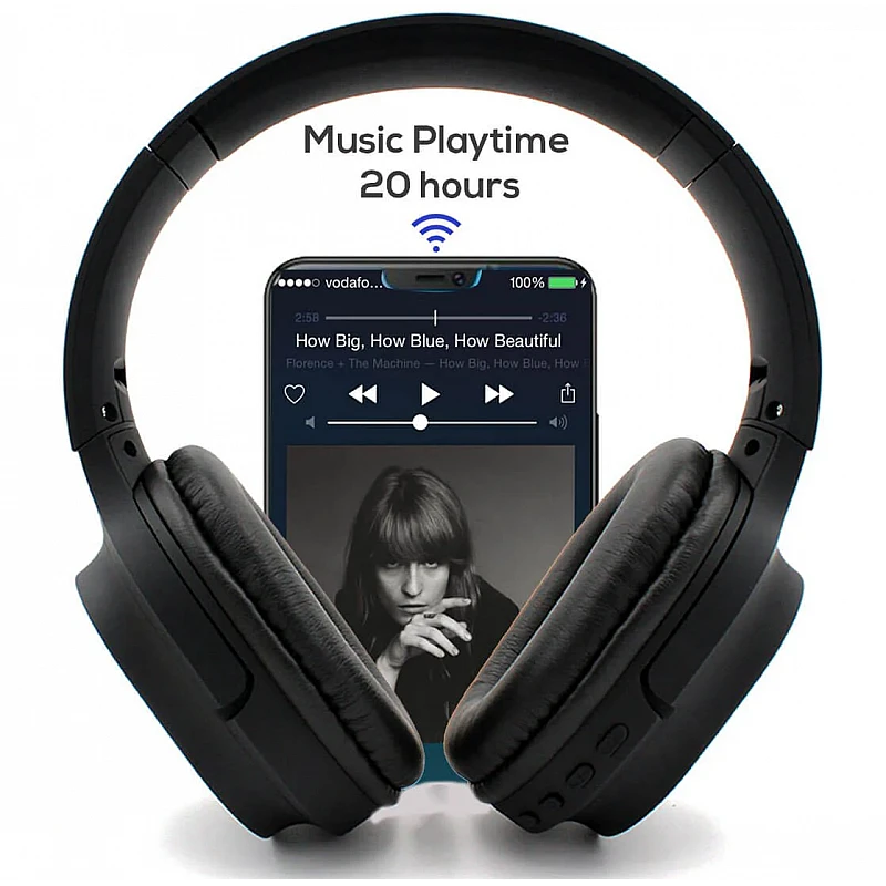 pTron Studio Pro Soundster Hi-Fi Over The Ear Wireless Bluetooth Headphones with Mic pTron Studio Pro Soundster Hi-Fi Over The Ear Wireless Bluetooth Headphones with Mic
