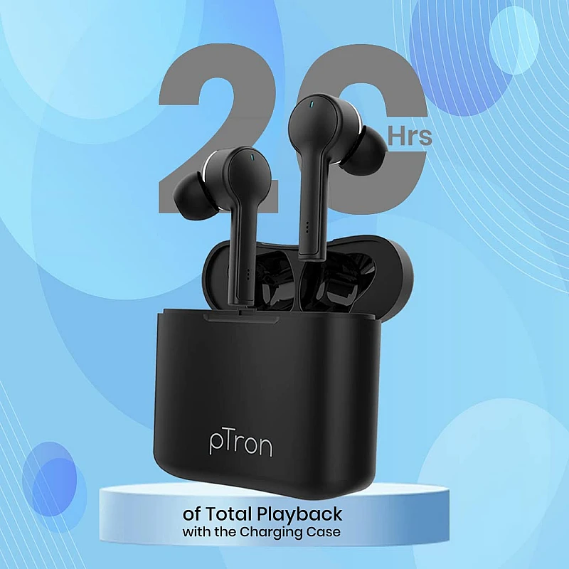 pTron Bassbuds Lite V2 In-Ear True Wireless Bluetooth 5.0 Headphones with HiFi Deep Bass pTron Bassbuds Lite V2 In-Ear True Wireless Bluetooth 5.0 Headphones with HiFi Deep Bass