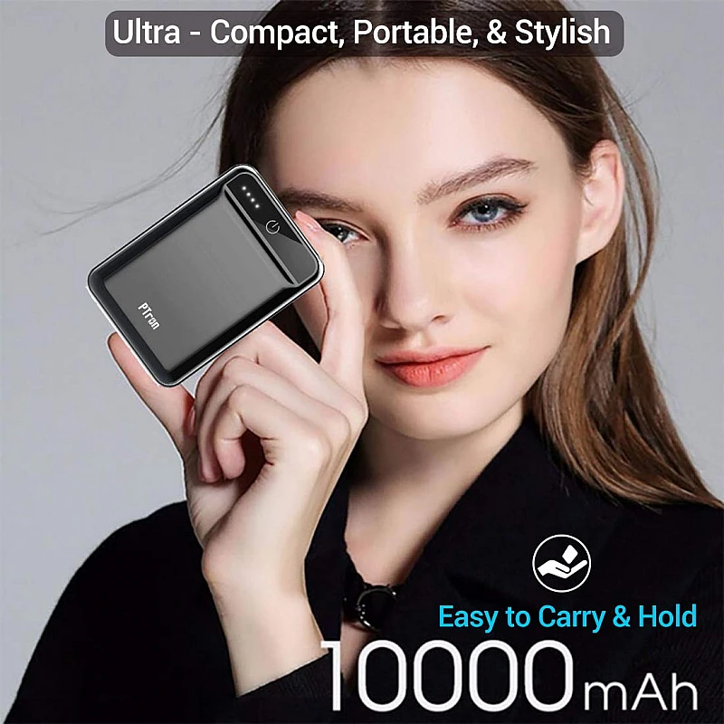 PTron Dynamo 10000mAh Li-Polymer Power Bank, BIS Certified, Ultra-Compact, 2.4A Fast Charging PTron Dynamo 10000mAh Li-Polymer Power Bank, BIS Certified, Ultra-Compact, 2.4A Fast Charging