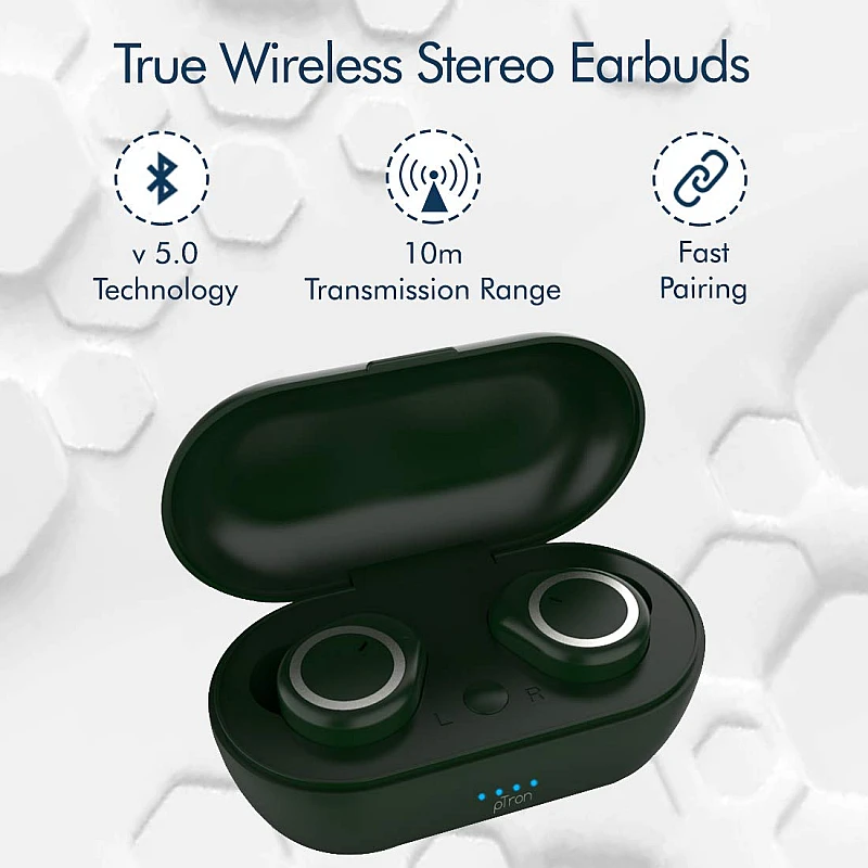 pTron Bassbuds in-Ear True Wireless Bluetooth 5.0 Headphones with Hi-Fi Deep Bass 20Hrs Playtime with Case pTron Bassbuds in-Ear True Wireless Bluetooth 5.0 Headphones with Hi-Fi Deep Bass 20Hrs Playtime with Case