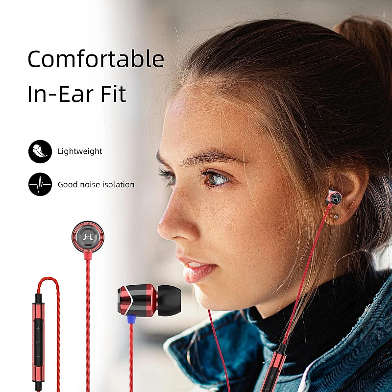 Soundmagic E10C in-Ear Wired Headphones with Mic (Red) Soundmagic E10C in-Ear Wired Headphones with Mic (Red)