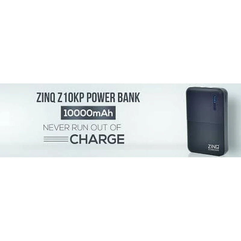 Zinq 10000mAh Li-Polymer Power Bank with 18W QC 3.0 Quick Charge Z10KP (Black) Zinq 10000mAh Li-Polymer Power Bank with 18W QC 3.0 Quick Charge Z10KP (Black)