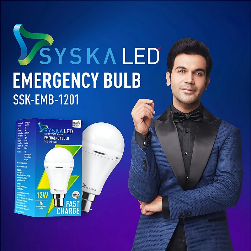 SYSKA 9W B22D 6500K Cool Day Light Inverter Rechargeable Emergency Led Bulb Pack of 1 SYSKA 9W B22D 6500K Cool Day Light Inverter Rechargeable Emergency Led Bulb Pack of 1