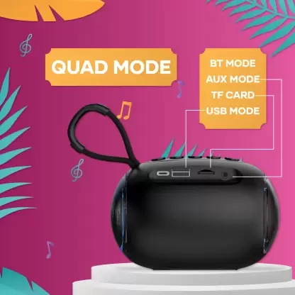WINGS Upbeat 201 Made In India, BT 5.2,20 Hrs Playtime, With Mic 5 W Bluetooth Speaker  (Black, Mono Channel)