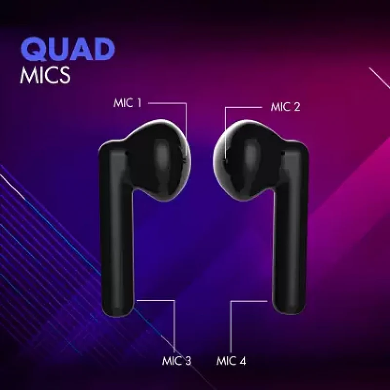 WINGS Bass Drops 101 with Environmental Noise Cancellation, 30 hours Playtime Bluetooth Headset (Black, True Wireless) WINGS Bass Drops 101 with Environmental Noise Cancellation, 30 hours Playtime Bluetooth Headset (Black, True Wireless)