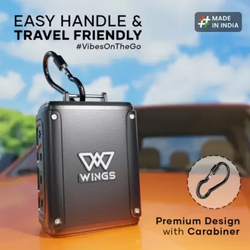 WINGS Rave 100 Made In India BT 5.2 RMS 5 Watt With Mic Wireless With 15Hrs Playtime 5 W Bluetooth Speaker (Black, Mono Channel) WINGS Rave 100 Made In India BT 5.2 RMS 5 Watt With Mic Wireless With 15Hrs Playtime 5 W Bluetooth Speaker (Black, Mono Channel)