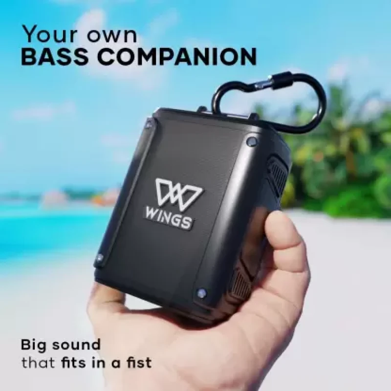 WINGS Rave 100 Made In India BT 5.2 RMS 5 Watt With Mic Wireless With 15Hrs Playtime 5 W Bluetooth Speaker (Black, Mono Channel) WINGS Rave 100 Made In India BT 5.2 RMS 5 Watt With Mic Wireless With 15Hrs Playtime 5 W Bluetooth Speaker (Black, Mono Channel)