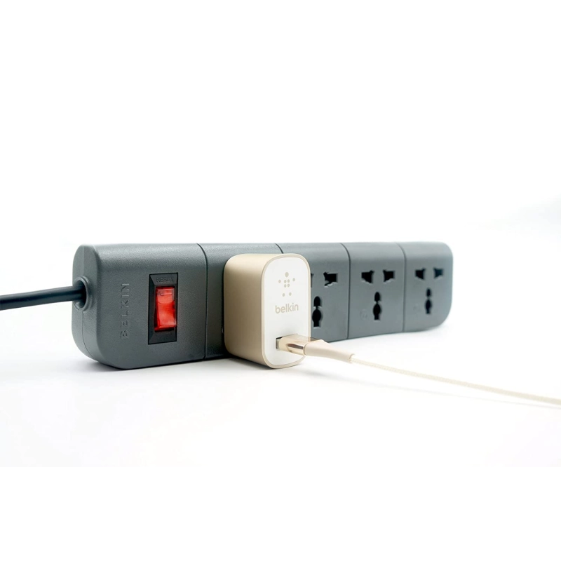Belkin Essential Series 4-Socket Surge Protector Universal Socket with 5ft Heavy Duty Cable (Grey)-