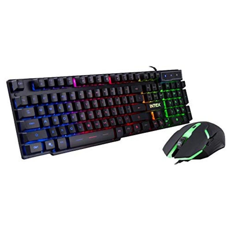 Intex Gaming KB & Mouse Combo-400 Black USB Wired Desktop Keyboard- Intex Gaming KB & Mouse Combo-400 Black USB Wired Desktop Keyboard-