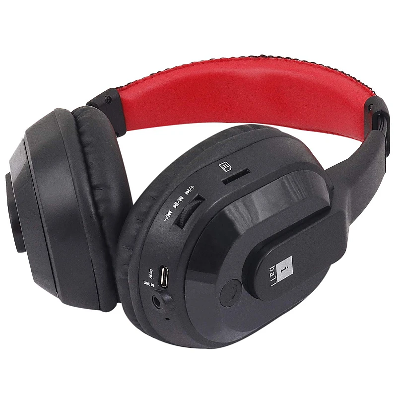 IBall Musi Tap Wireless Bluetooth Headphone with Micro SD Slot FM and AUX (Black/Red) IBall Musi Tap Wireless Bluetooth Headphone with Micro SD Slot FM and AUX (Black/Red)