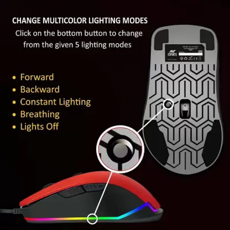 Ant Esports GM100 RGB Gaming Mouse with Optical Sensor 1000 Hz Polling Rate 4800 Dpi Red (GM 100) Ant Esports GM100 RGB Gaming Mouse with Optical Sensor 1000 Hz Polling Rate 4800 Dpi Red (GM 100)
