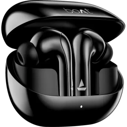 boAt Airdopes 155 40 hrs Playtime,In-Ear Detection,Quad Mics ENx Tech,ASAP Charge Bluetooth Headset  (Active Black, True Wireless)